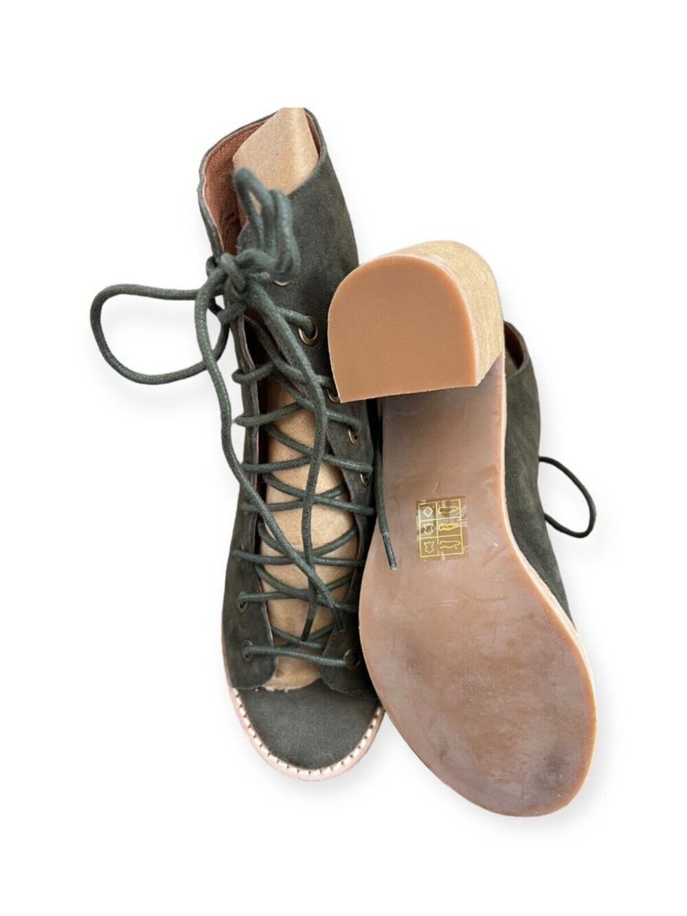 NEW Free People Jeffrey Campbell Cors Lace-Up Ankle Boot Size 7 Green - Picture 5 of 8
